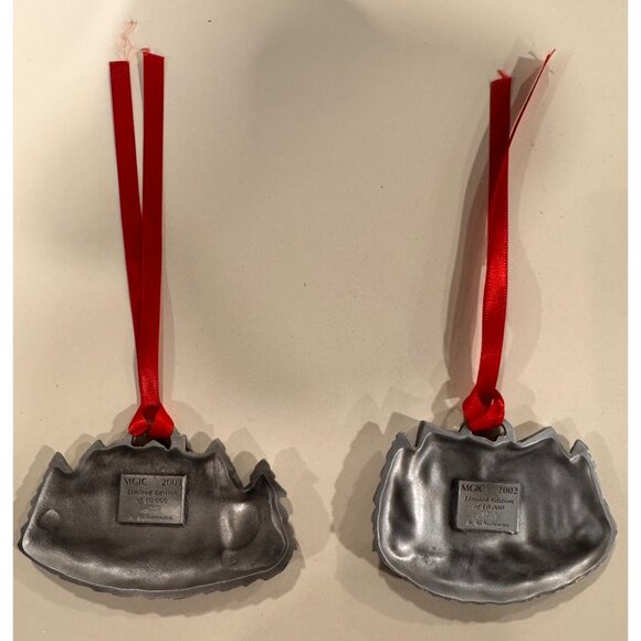 Set of 2 Limited Edition MGIC Pewter Ornament Set With Red Ribbon - Picture 2 of 6